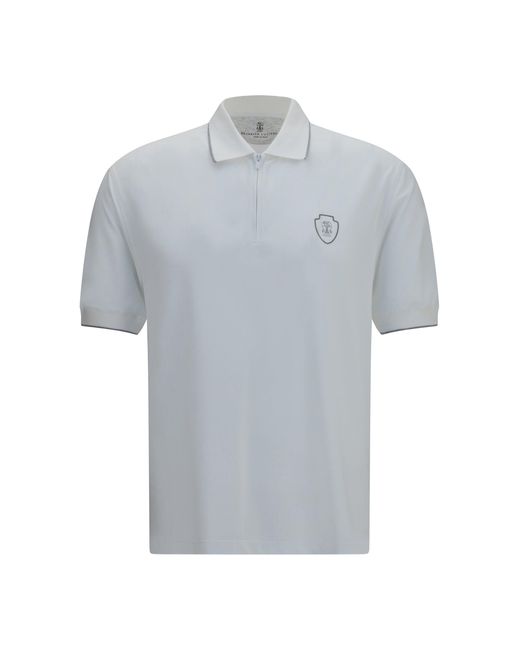 Brunello Cucinelli Gray Polo With Crest for men