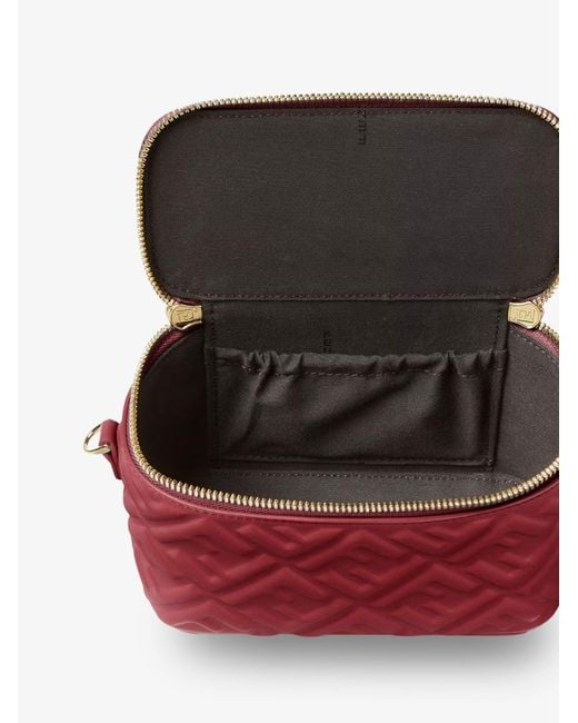 Fendi Red Vanity Leather Crossbody Bag With Ff Motif