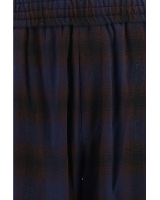 Dries Van Noten Blue Checked Trousers for men