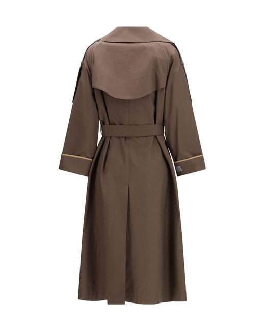 Max Mara Brown Cotton-Blend Twill Trench