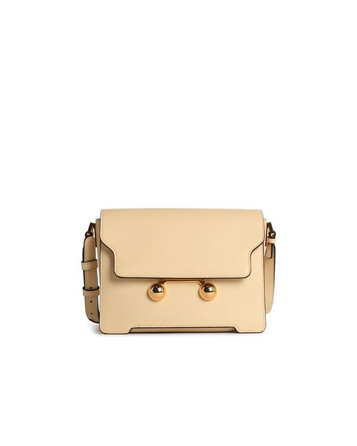 Marni Natural 'New Trunk' Ivory Leather Crossbody Bag