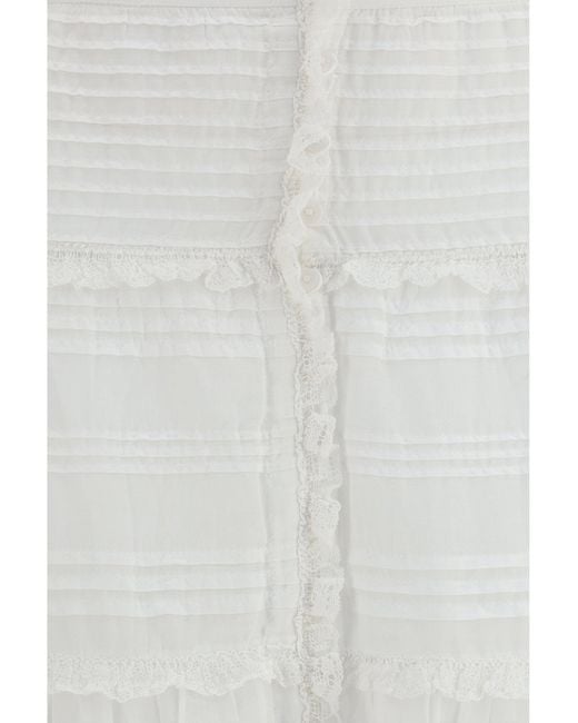 Isabel Marant White Marant Etoile Paoline Long Cotton Skirt