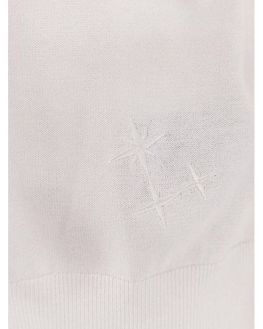 Laneus White Cotton Sweater for men