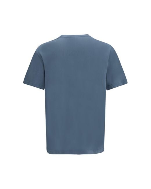 KENZO Blue Signature Embroidered Cotton T-Shirt for men