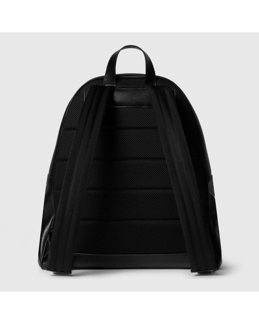 Gucci Black Web Trademark Leather Backpack for men