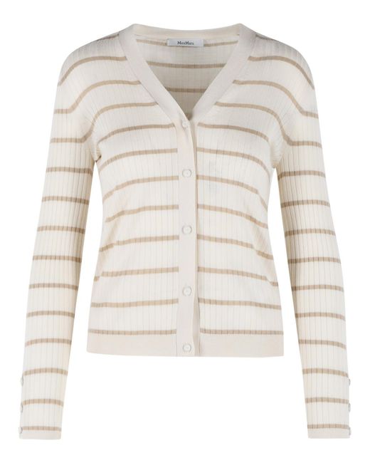Max Mara White 'Pedale' Ivory Cashmere And Silk Cardigan
