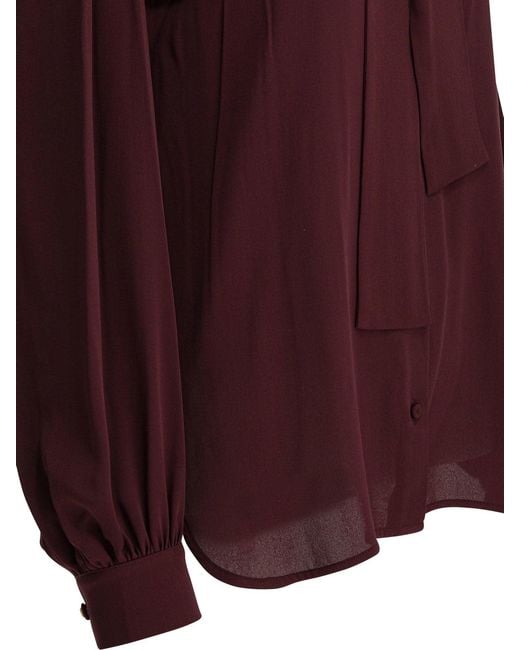 Max Mara Purple Silk Button-Up Shirt