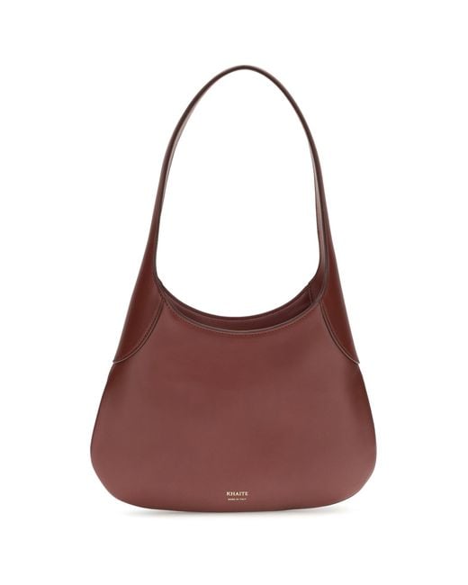 Khaite Brown Hobo Shoulder Bag Joan Calfskin