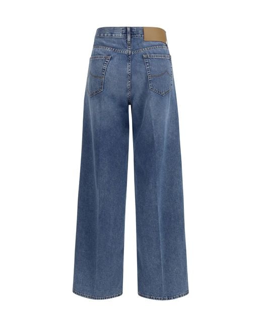 Jacob Cohen Blue Wide 5 Pocket Jeans
