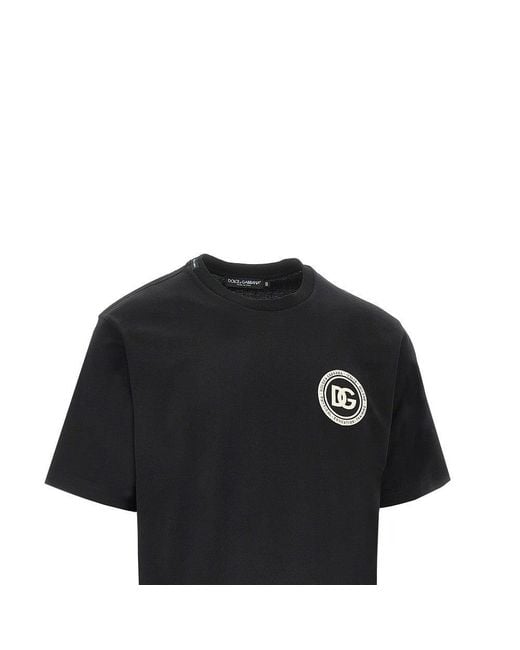 Dolce & Gabbana Black Logo Patch T-Shirt for men