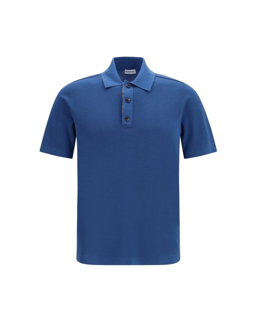 Burberry Blue Knit Polo Officers for men