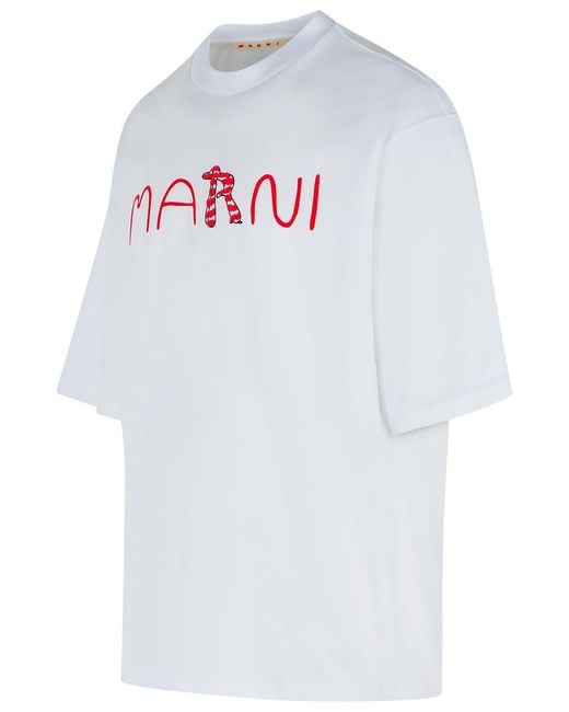 Marni White Cotton T-Shirt for men
