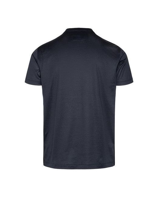 Emporio Armani Blue Tencel Blend Jersey T-Shirt for men