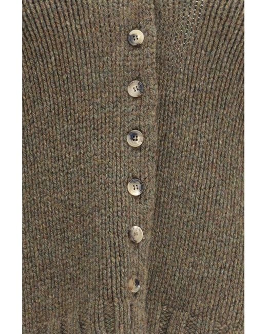Khaite Brown Axel V-Neck Cardigan Artichoke