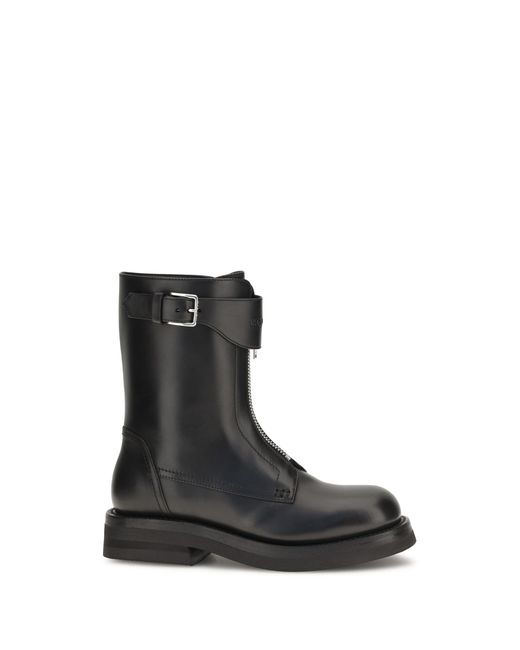 McQueen Black Leather Boots