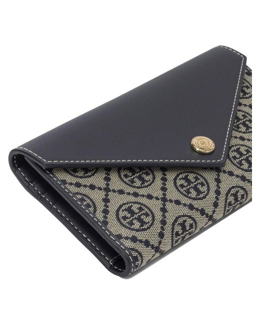 Tory Burch Gray Cotton Polyester Wallet & Card Holder