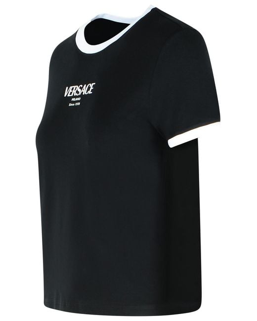 Versace Black Top With Print