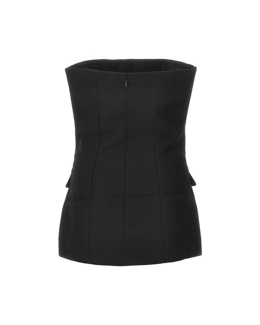 Totême Black Strapless Crepe Top