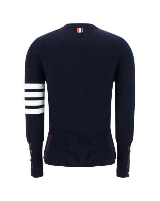 Thom Browne Blue Virgin Wool Sweater