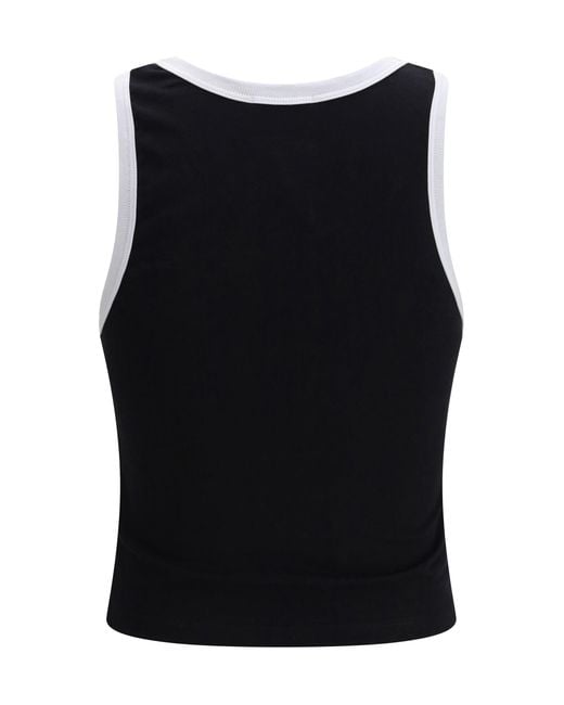 Gcds Black Cropped Sleeveless Tank Top