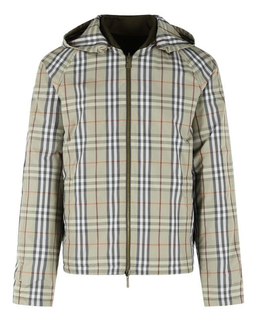 Burberry Green Reversible Cotton 'Check' Jacket for men