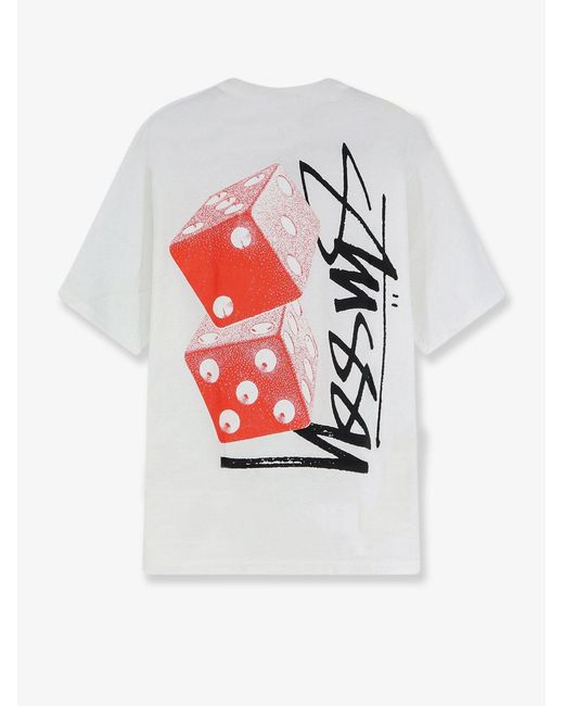 Stussy White Cotton T-Shirt for men