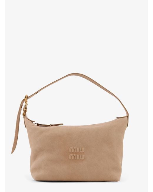 Women's Brown Leather Pouch Handbag