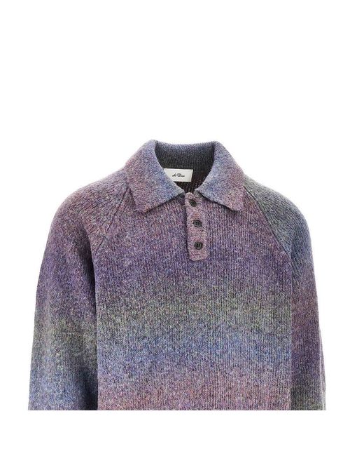 Les Deux Purple Gradient Knitted Polo for men