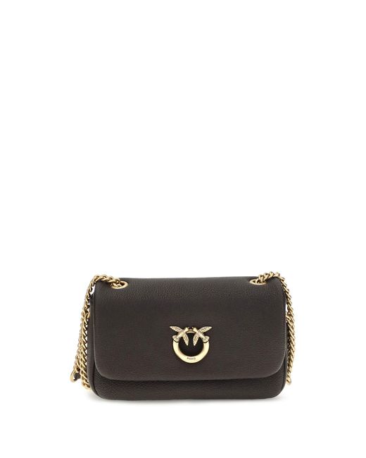 Pinko Black Medium Love Bag Click Soft Horizontal Shoulder Bag