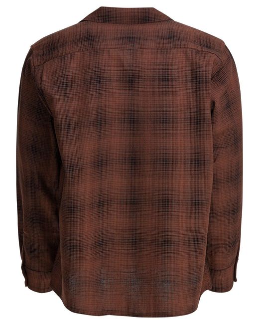 Needles Brown Checked Wool "One-Up" Shirt for men