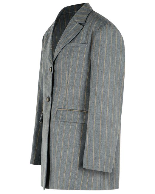 Ganni Gray Wool Blend Blazer