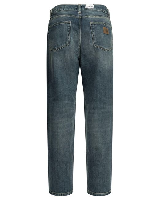 Carhartt Blue Aaron Wide Leg Cotton Jeans