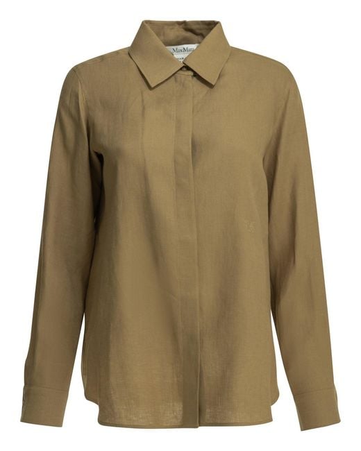 Max Mara Green Linen Casual Shirt