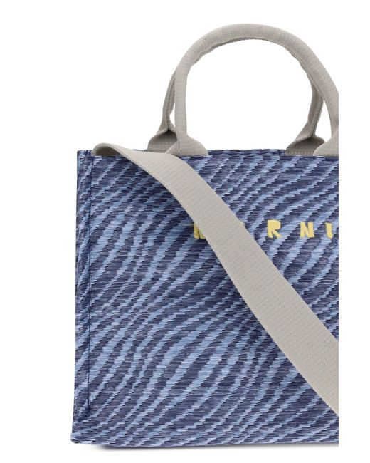Marni Blue Fabric Tote Bag