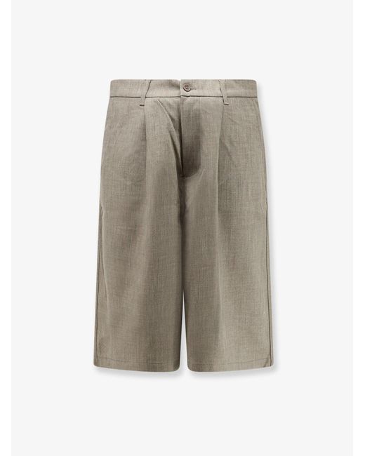 Woodbird Gray Wbbin Viscose Blend Bermuda Shorts for men