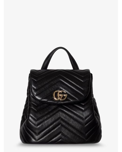Gucci Black Gg Marmont Mini Leather Backpack
