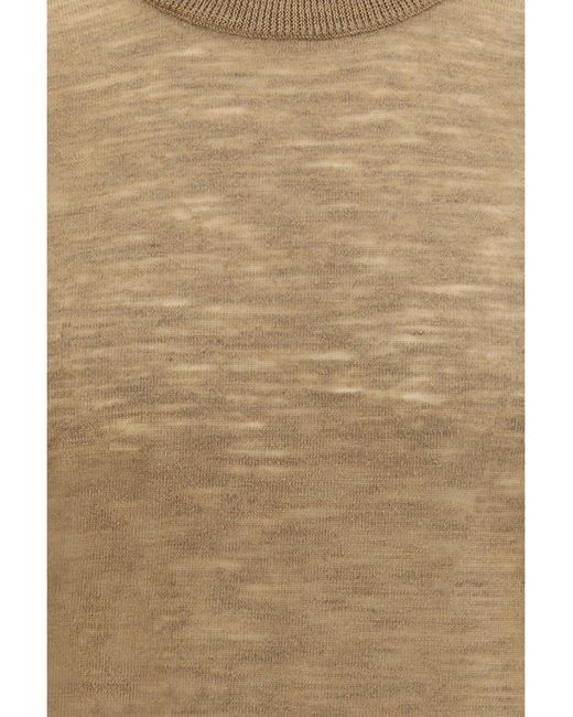 Brooksfield Natural Short-Sleeved Linen-Blend Shirt for men