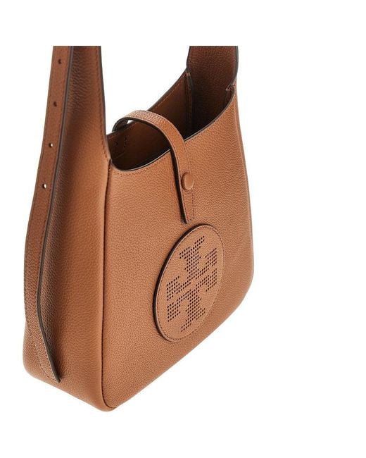 Tory Burch Brown 'Miller Swing' Grained Leather Crossbody Bag