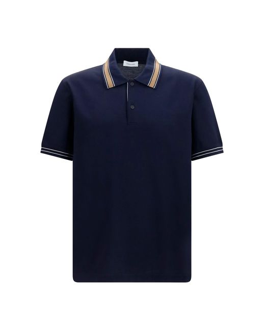 Ferragamo Blue Cotton Piqué Polo Shirt for men
