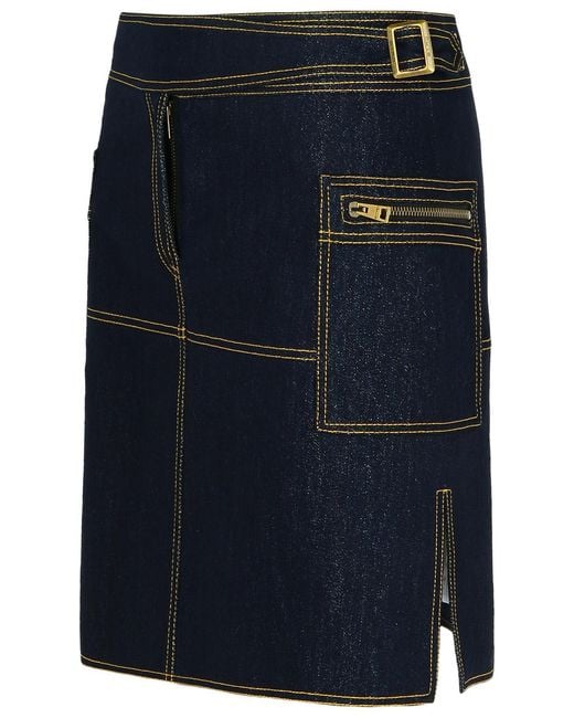 Etro Blue Dark Denim Miniskirt