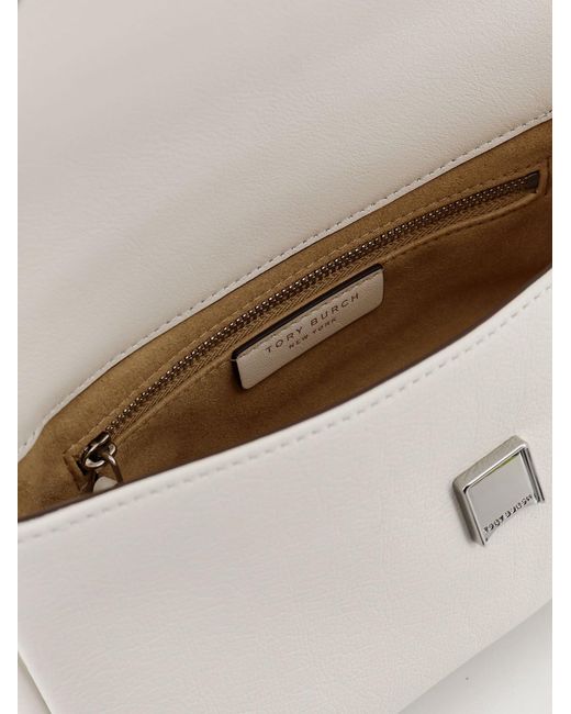 Tory Burch Natural Charlie Leather Shoulder Bag