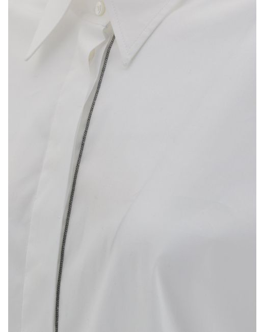 Brunello Cucinelli Gray Shiny Monili Shirt