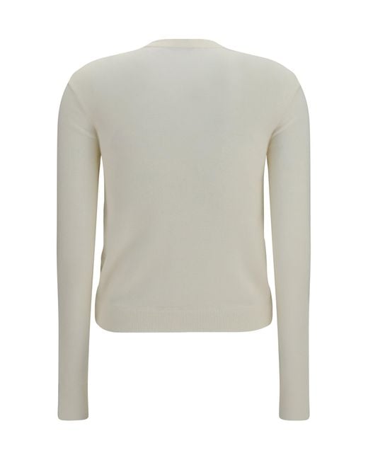Burberry White Quilted Knit Cardigan