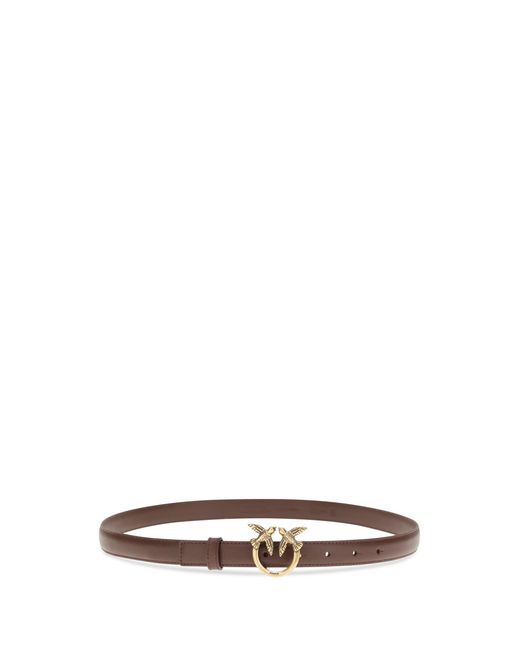 Pinko Brown Belt Love Berry Burgundy Leather