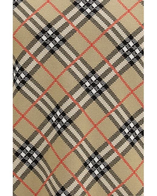 Burberry White Wool Check Sweater for men