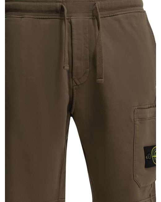Stone Island Green Jogger Shorts for men