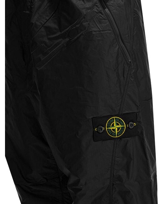 Stone Island Black Cargo Pants With Logo for men