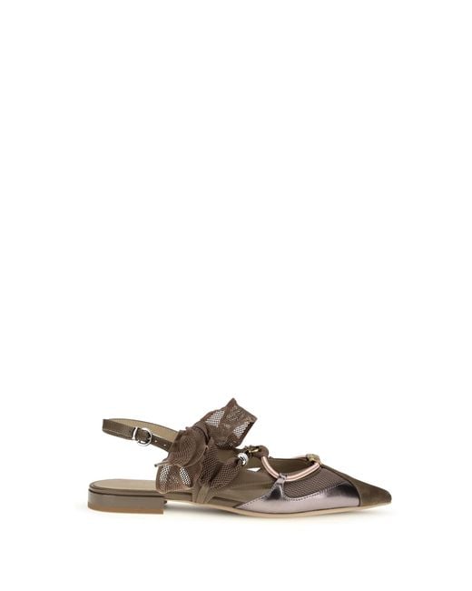 Pinko Brown Ballerina Gianira Leather