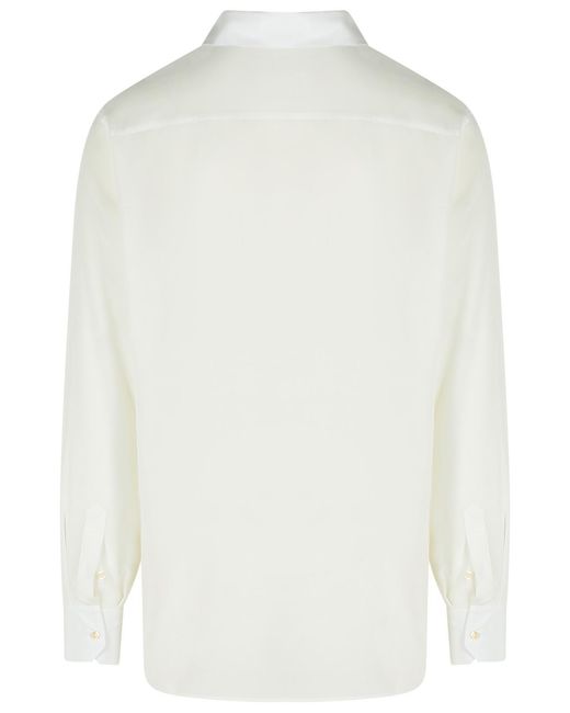 Laneus White Cream Silk Shirt for men