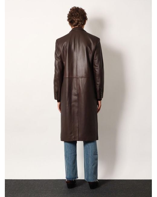 TONYWACK Brown Leather Coat